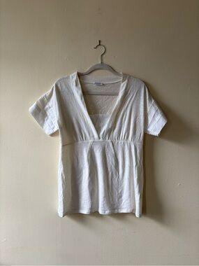Rivamonti White V-Neck Short Sleeve Camisole